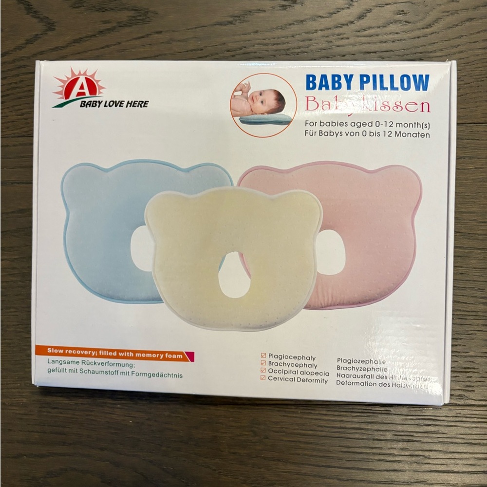 Baby pillow for babies born with flat head new in box